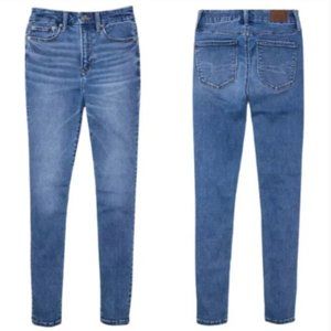 AE American Eagle Jeans High Rise Jegging 360 Super Stretch Medium Wash SZ 0